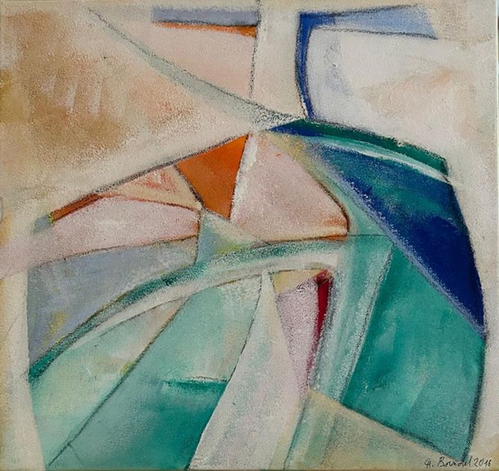 08. Schwingungen<br> Maße: 40 / 40 cm, Jahr: 2016<br> Unsere Gedanken und Gefühle sind Schwingungen die gestaltend wirken.