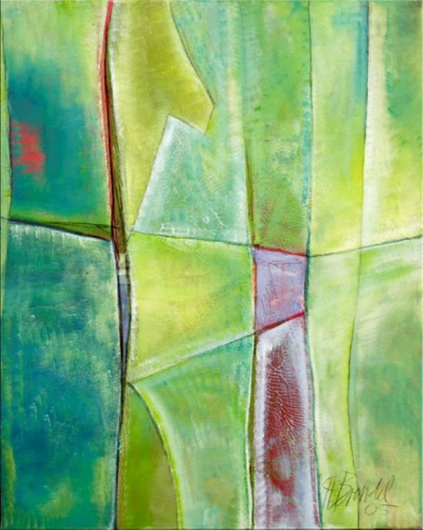  32. Bündelung<br> Maße: 80 / 100 cm, Jahr: 2005<br> Konzentration von lichtvollen Gedanken.